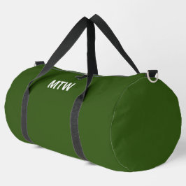 Einfache dunkelgrüne und weiße Vorlage für Monogra Duffle Bag
