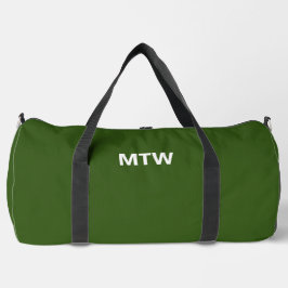 Einfache dunkelgrüne und weiße Vorlage für Monogra Duffle Bag