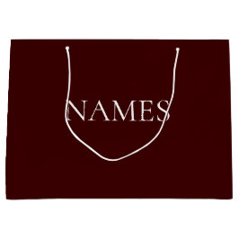 Einfache dunkelrote und weiße benutzerdefinierte S Große Geschenktüte