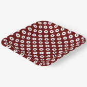 Einfache dunkelrote und weiße Polka-Punkte Pappteller (Gewinkelt)