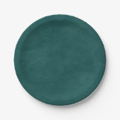 Einfache dunkle, Aquamarine Farbe bearbeitbare Was Pappteller (Vorderseite)