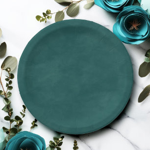 Einfache dunkle, Aquamarine Farbe bearbeitbare Was Pappteller