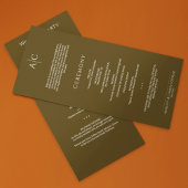 Einfache dunkle Bronze Monogram-Hochzeitfeier Programm