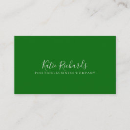 Einfache dunkle Emerald Green Business Card Visitenkarte
