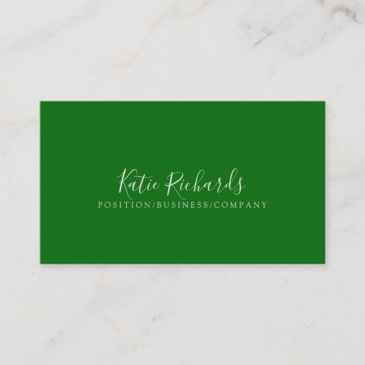 Einfache dunkle Emerald Green Business Card Visitenkarte (Vorderseite)
