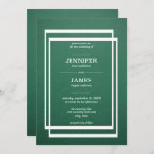 Einfache dunkle Emerald Rectangle Einladung zur Ho (Vorne/Hinten)