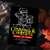 Einfache dunkle Kostüme und Cocktail-Halloween-Par Einladung
