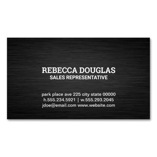 Einfache dunkle Metallic-Textur Magnetische Visitenkarte (Vorderseite)
