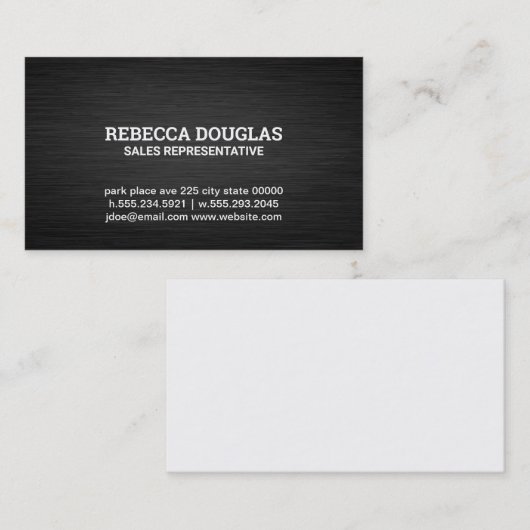 Einfache dunkle Metallic-Textur Visitenkarte (Vorne/Hinten)