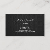 Einfache dunkle Monogramm-Klempnerkarte Visitenkarte (Rückseite)