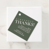 Einfache dunkle Moss Grüne Hochzeit Geschenkanhänger (Beispiel)