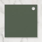 Einfache dunkle Moss Grüne Hochzeit Geschenkanhänger (Rückseite)