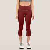 Einfache dunkle rote Behörde® Capri Leggings (Vorderseite)