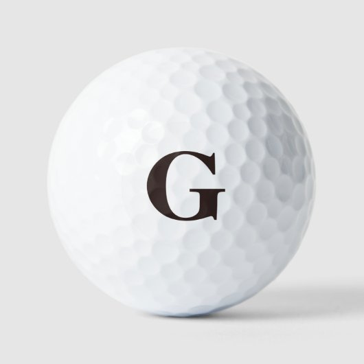 Einfache dunkle Schokolade Braun Monogramm Golfball (Vorderseite)