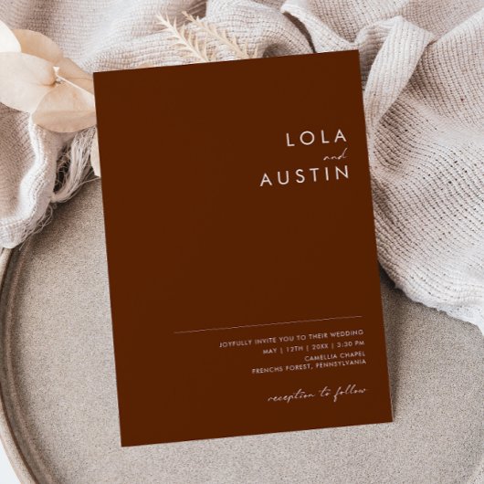 Einfache dunkle Wüste-Zimt in einer Einladung