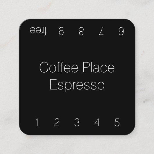 Einfache dünne dunkle Loyalitäts-Kaffee-Lochkarte Treuekarte (Vorderseite)