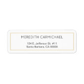 Einfache Dünngoldgrenze für weiße Rücksendeadresse (Vorne)