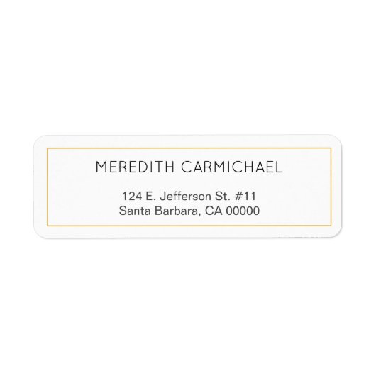 Einfache Dünngoldgrenze für weiße Rücksendeadresse (Vorne)
