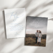 Einfache Dusche mit blauem Foto Baby-Dusche Dankeskarte