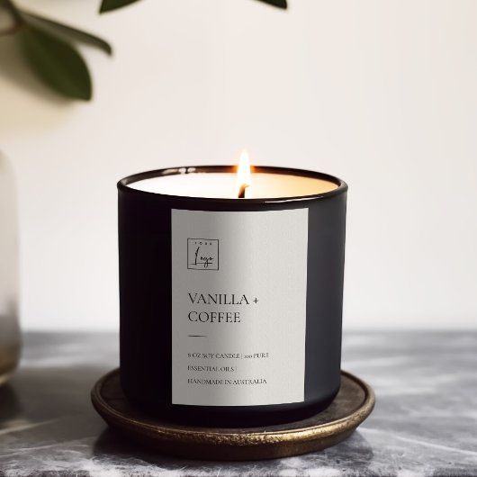 EINFACHE DUSKY EGG IVORY WHITE MINIMAL CANDLE LOGO LEBENSMITTELETIKETT