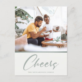 Einfache Dusky Sage Grün Weihnachtsgeschenk Foto j Feiertagspostkarte