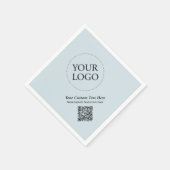 Einfache Dusty Blue Custom Business Logo QR Code Serviette (Ecke)