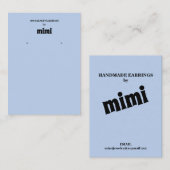Einfache Dusty Blue Earring Display Business Card Visitenkarte (Vorne/Hinten)