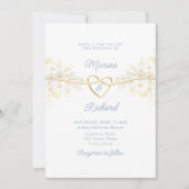 Einfache Dusty Blue Hochzeit Einladung (Vorderseite)