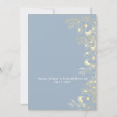 Einfache Dusty Blue Hochzeit Einladung (Rückseite)