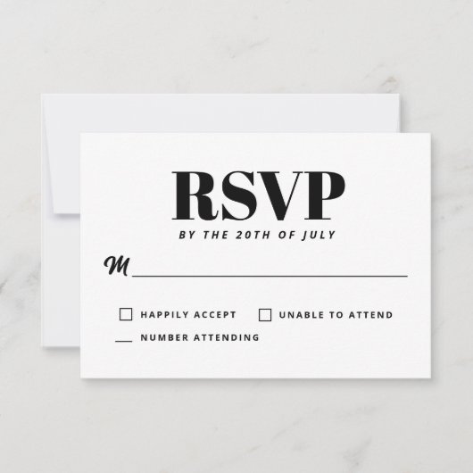 Einfache Dusty Blue Moderne Minimalistische UAWG RSVP Karte (Vorderseite)