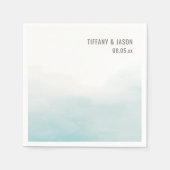 Einfache Dusty Blue Personalisiert Wedding Cocktai Serviette (Vorderseite)