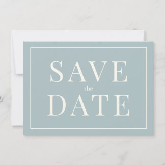 Einfache Dusty Blue Save the Date Card Einladung