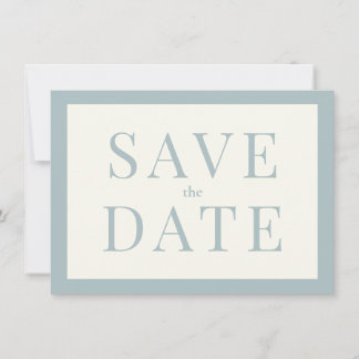 Einfache Dusty Blue Save the Date Card Einladung