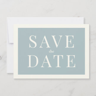 Einfache Dusty Blue Save the Date Card Einladung