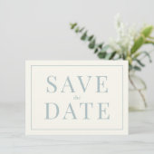 Einfache Dusty Blue Save the Date Card Einladung (Stehend Vorderseite)
