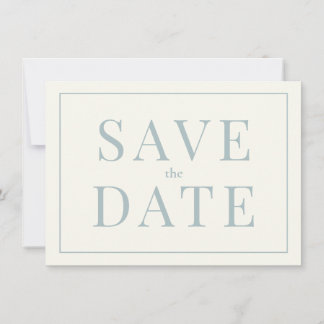 Einfache Dusty Blue Save the Date Card Einladung