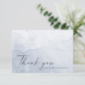 Einfache Dusty Blue Watercolor Dankeskarte (Stehend Vorderseite)