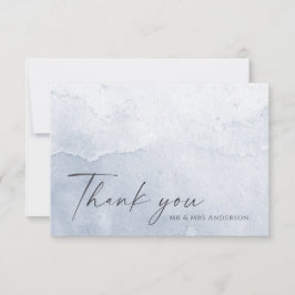 Einfache Dusty Blue Watercolor Dankeskarte