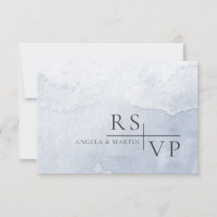 Einfache Dusty Blue Watercolor RSVP Karte