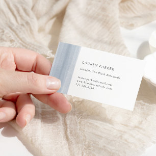 Einfache Dusty Blue Watercolor Visitenkarte