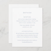 Einfache Dusty Blue Wedding Details Begleitkarte (Vorne/Hinten)