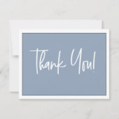 Einfache Dusty Blue Weiße Logo Social Danke  (Vorderseite)