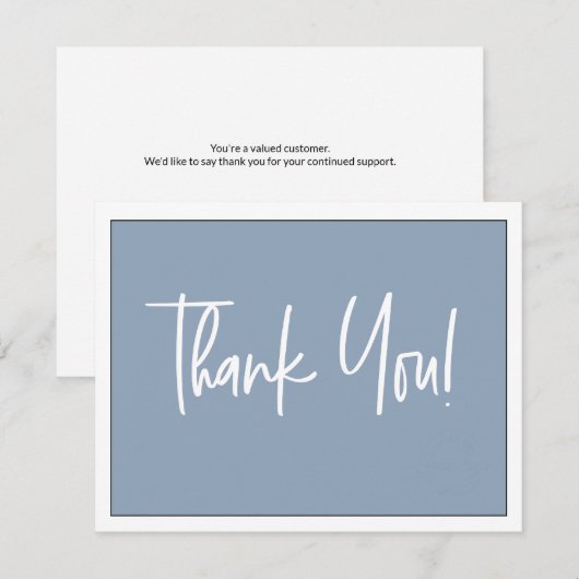 Einfache Dusty Blue Weiße Logo Social Danke  (Vorne/Hinten)