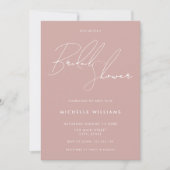 Einfache Dusty-Rose Elegantes Script-Brautparty Einladung (Vorderseite)