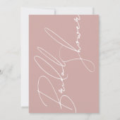 Einfache Dusty-Rose Elegantes Script-Brautparty Einladung (Rückseite)