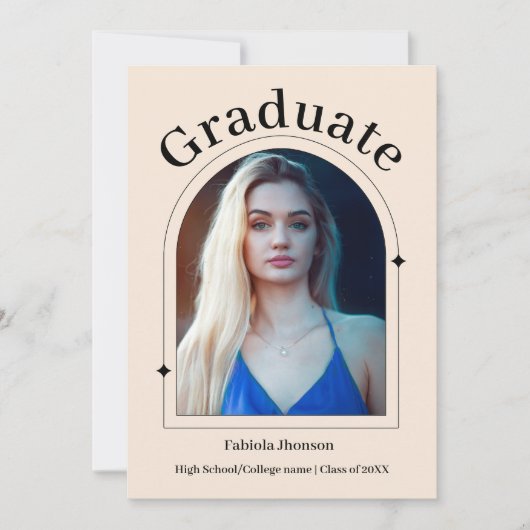 Einfache Dusty Rose Girl Abschluss Ankündigung (Vorderseite)