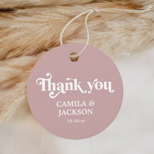 Einfache Dusty-Rose-Hochzeit Geschenkanhänger