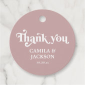 Einfache Dusty-Rose-Hochzeit Geschenkanhänger (Vorderseite)