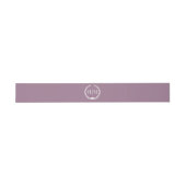 Einfache Dusty Rose Mauve Minimalistisch Monogram Einladungsbanderole (Flach)