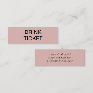 Einfache Dusty Rose Neu verheiratete Hochzeitstrin Mini Visitenkarte